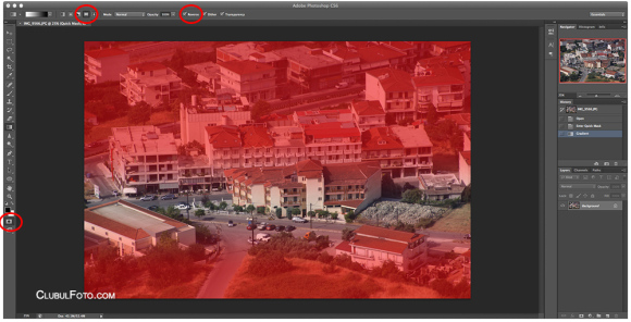 Pasul 3 - masca de layer folosind Gradient Tool