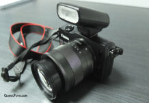 Canon EOS-M cu obiectiv de kit 18-55mm si blitz Canon 90EX